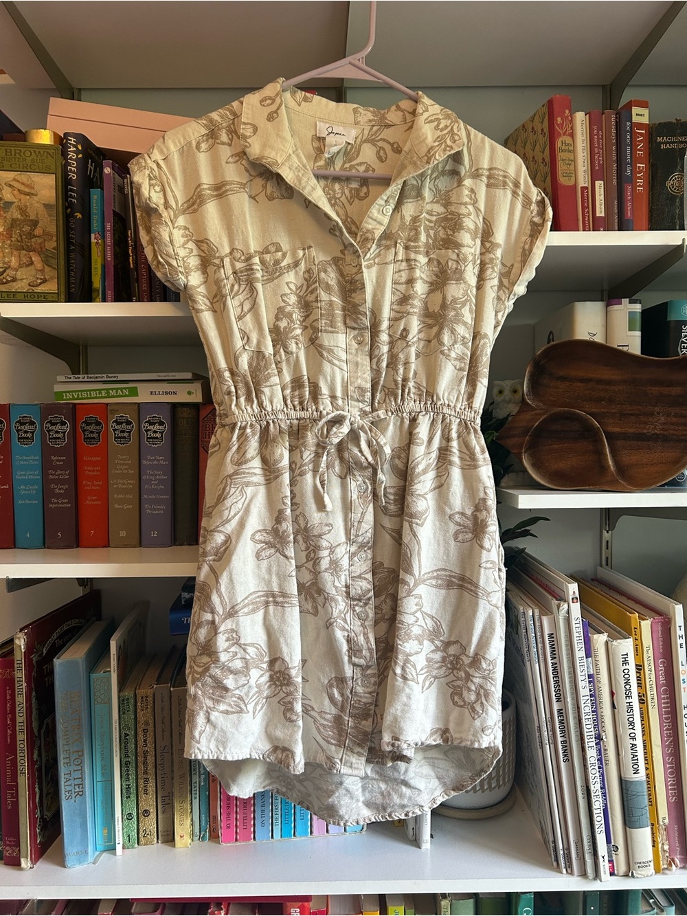 Japna Cream and Tan Floral Midi Dress
